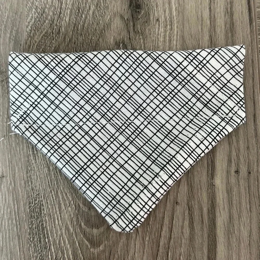 White and black pattern dog bandana